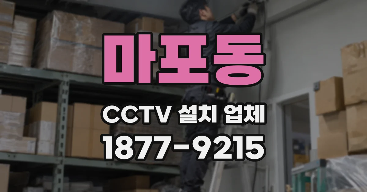 마포동 CCTV 설치 업체