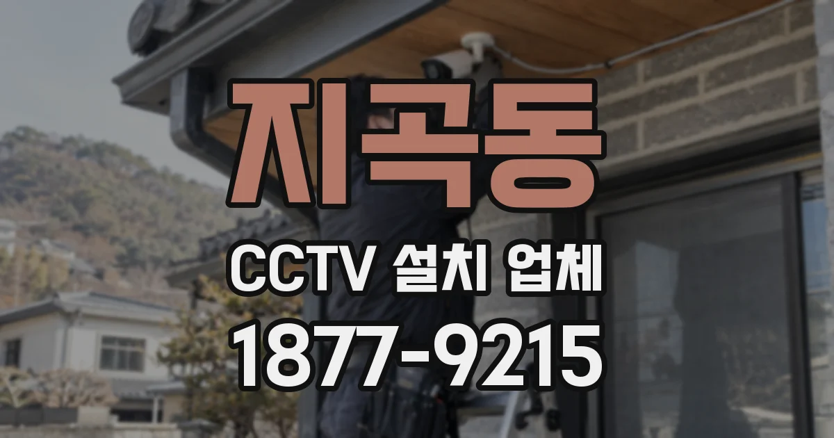 지곡동 CCTV 설치 업체