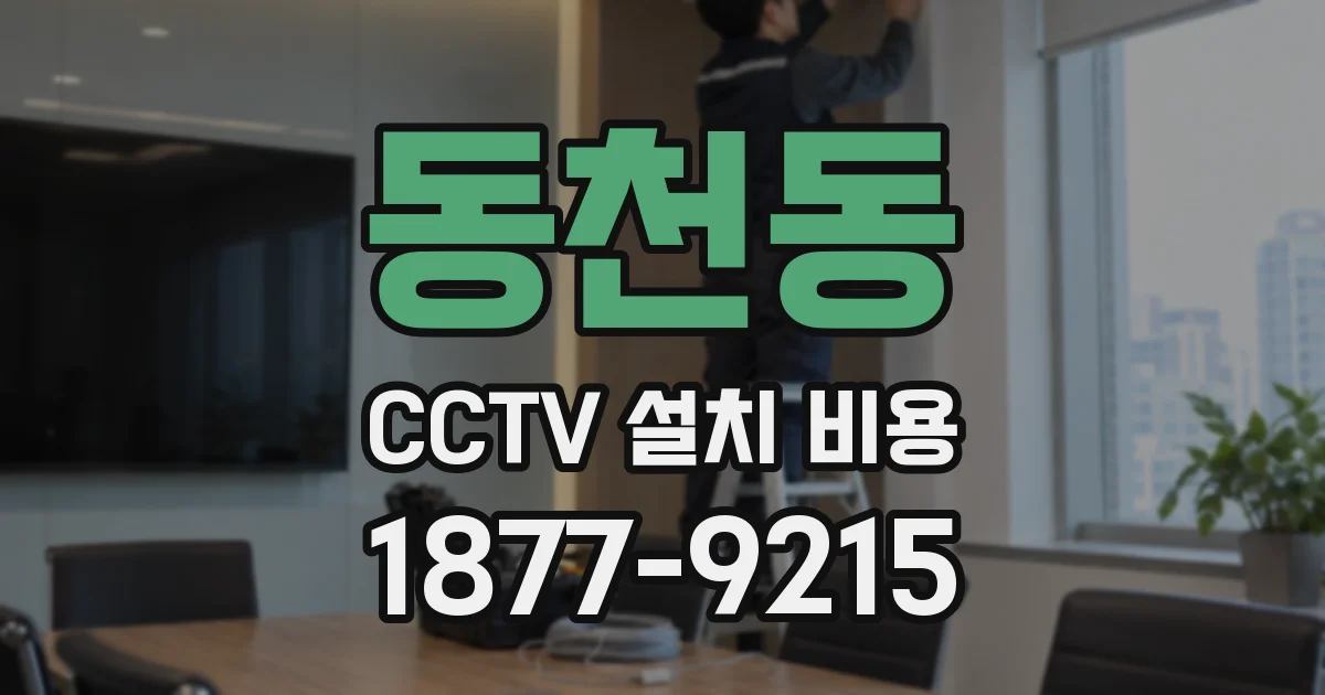 동천동 CCTV 설치 비용