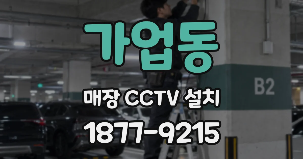 가업동 매장 CCTV 설치