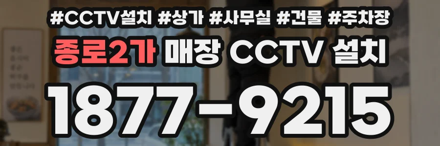 종로2가 매장 CCTV 설치