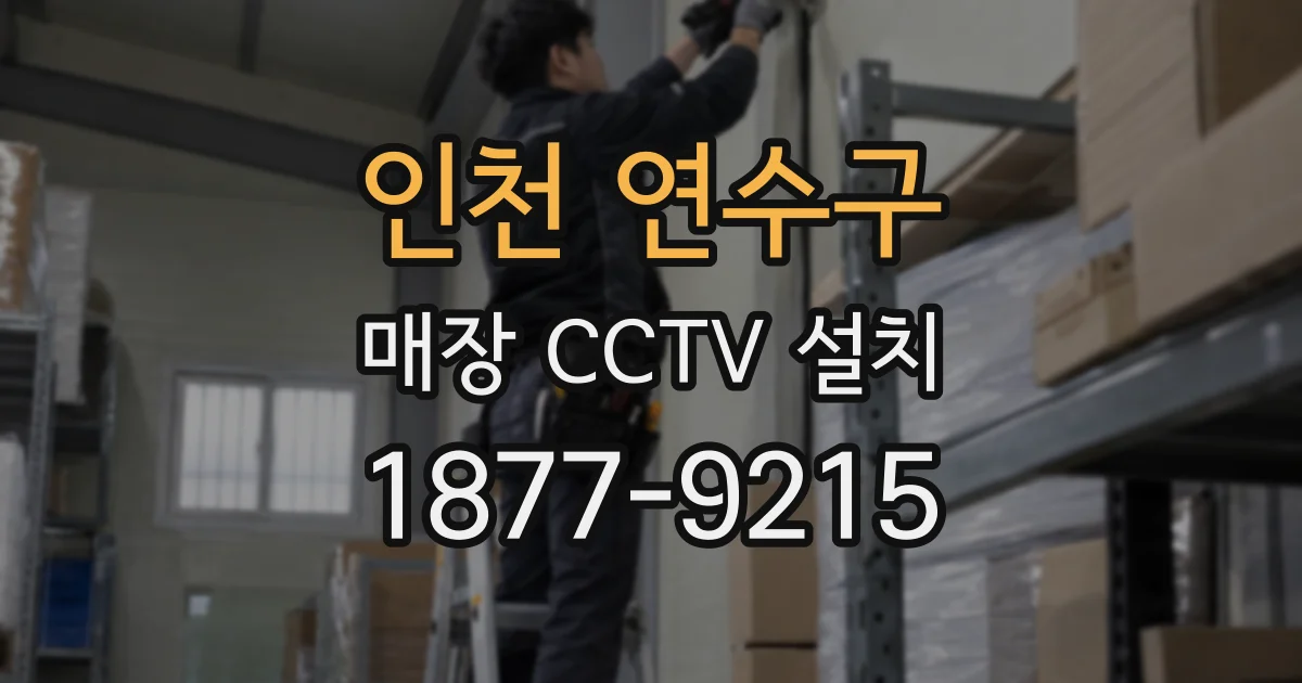 인천 연수구 매장 CCTV 설치