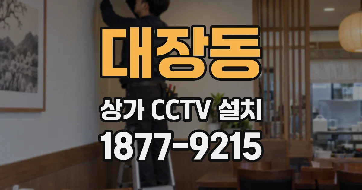 대장동 상가 CCTV 설치