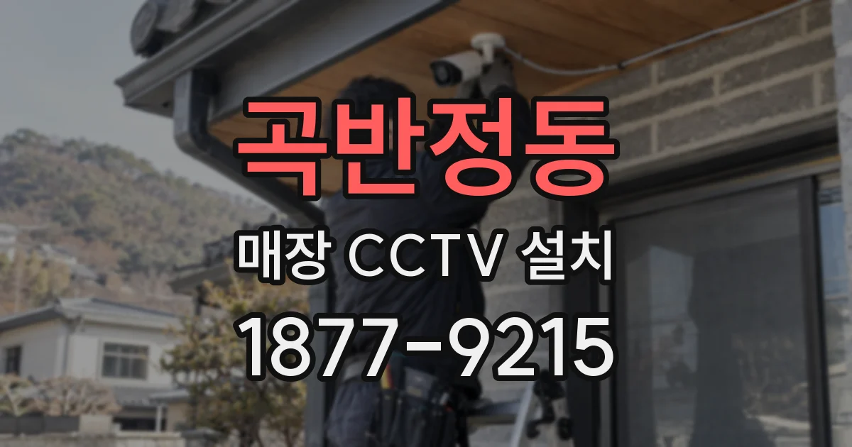 곡반정동 매장 CCTV 설치