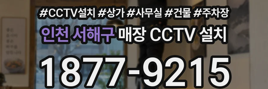 인천 서해구 매장 CCTV 설치