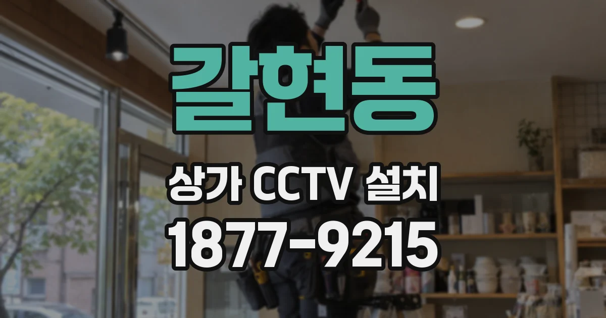 갈현동 상가 CCTV 설치