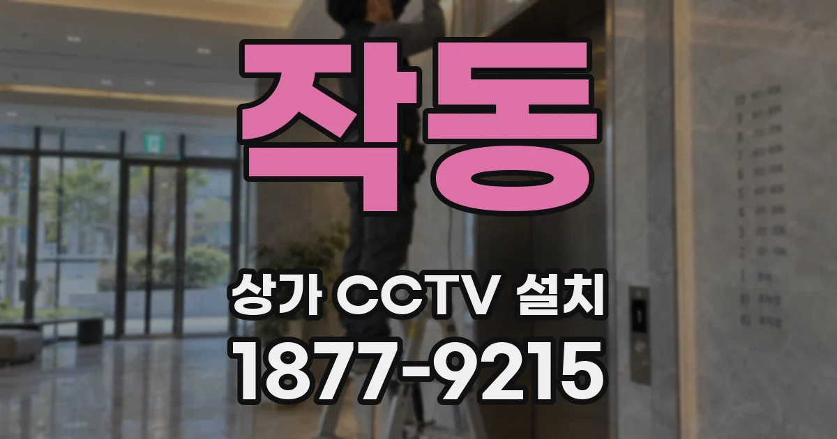 작동 상가 CCTV 설치