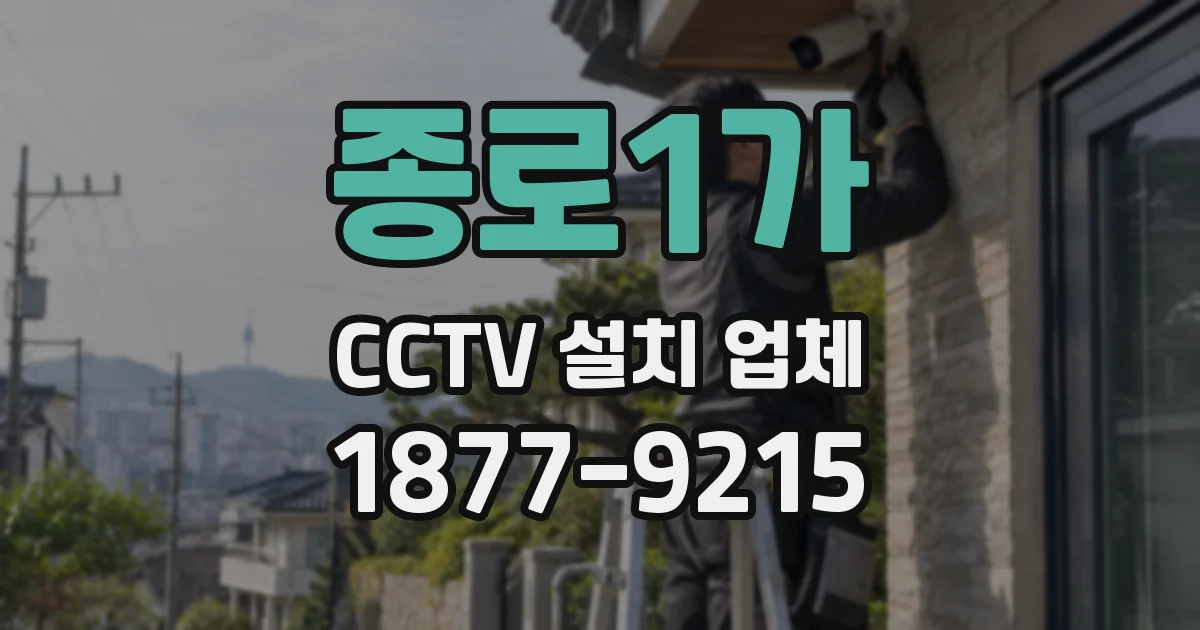 종로1가 CCTV 설치 업체