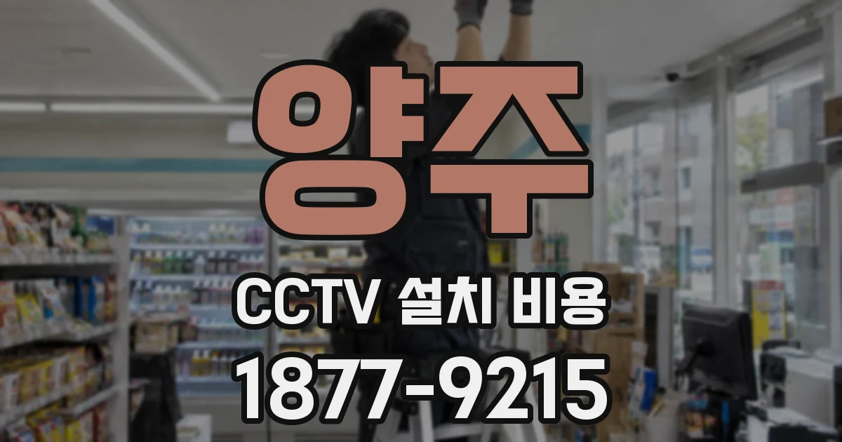양주 CCTV 설치 비용