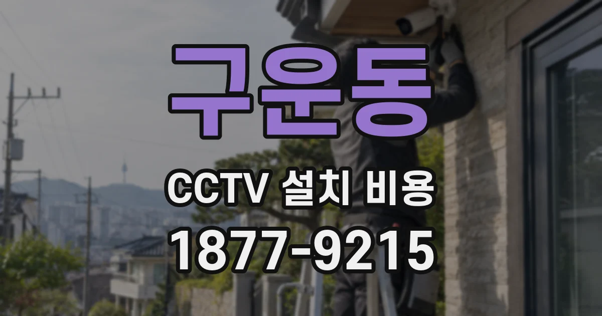 구운동 CCTV 설치 비용