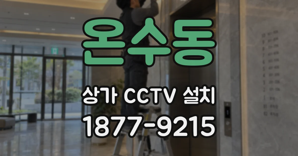 온수동 상가 CCTV 설치