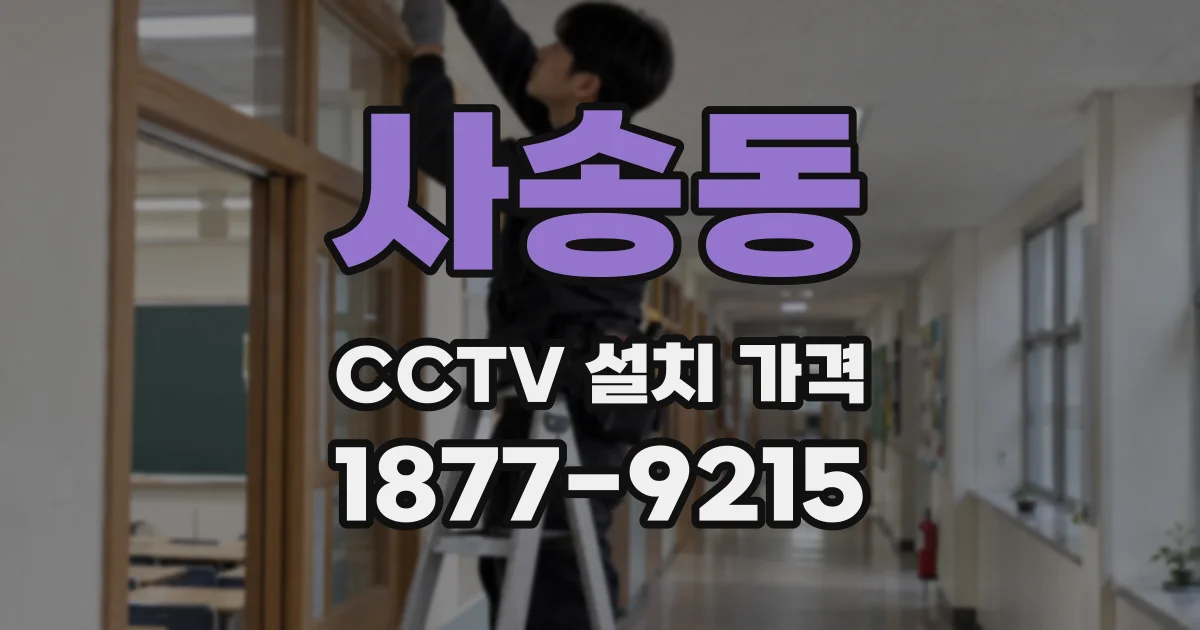 사송동 CCTV 설치 가격