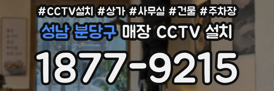 성남 분당구 매장 CCTV 설치