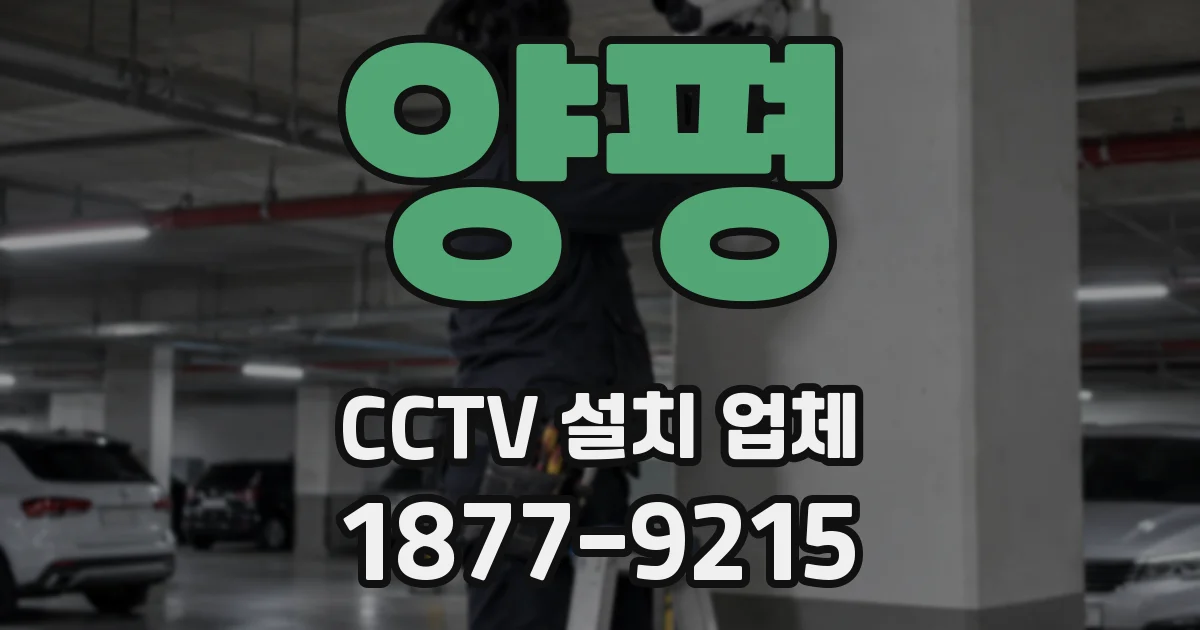 양평 CCTV 설치 업체