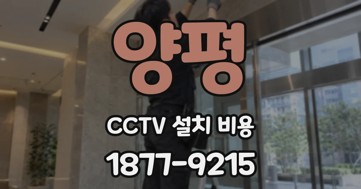 양평 CCTV 설치 비용