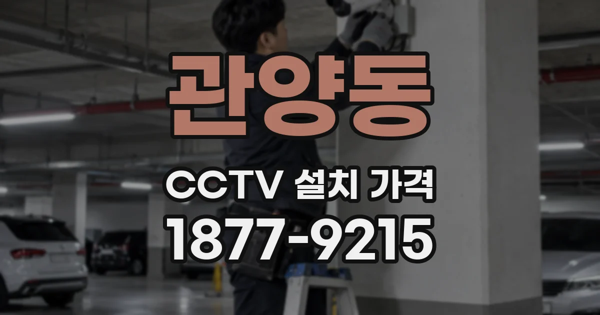 관양동 CCTV 설치 가격