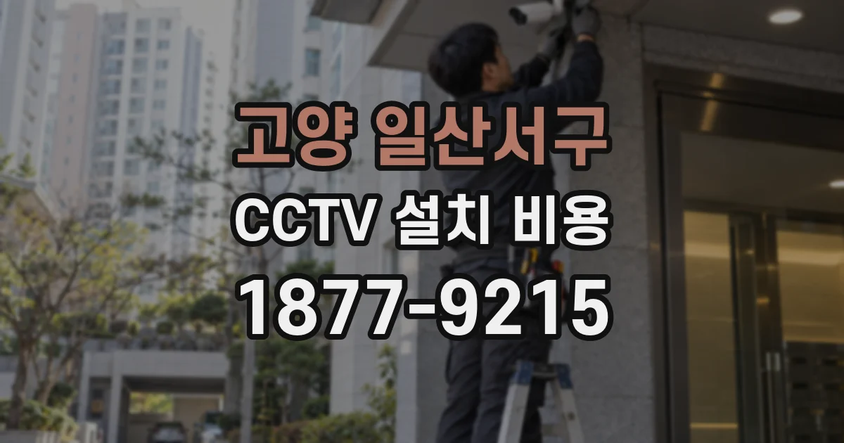 고양 일산서구 CCTV 설치 비용