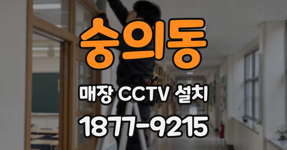 숭의동 매장 CCTV 설치