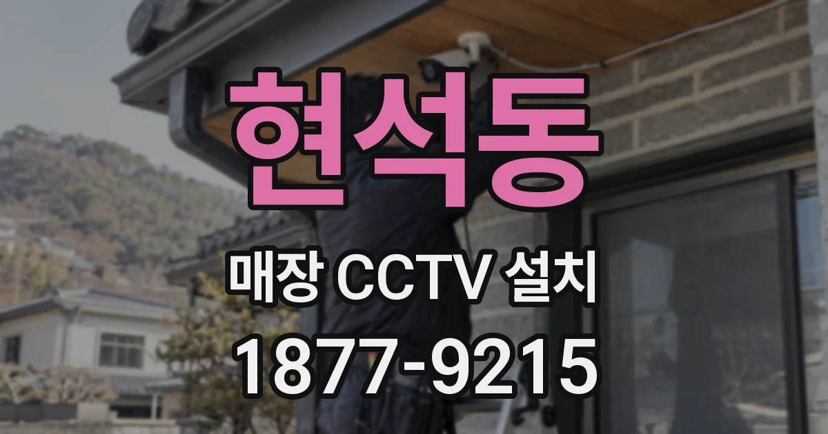 현석동 매장 CCTV 설치