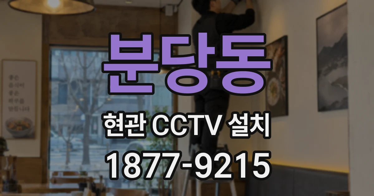 분당동 현관 CCTV 설치