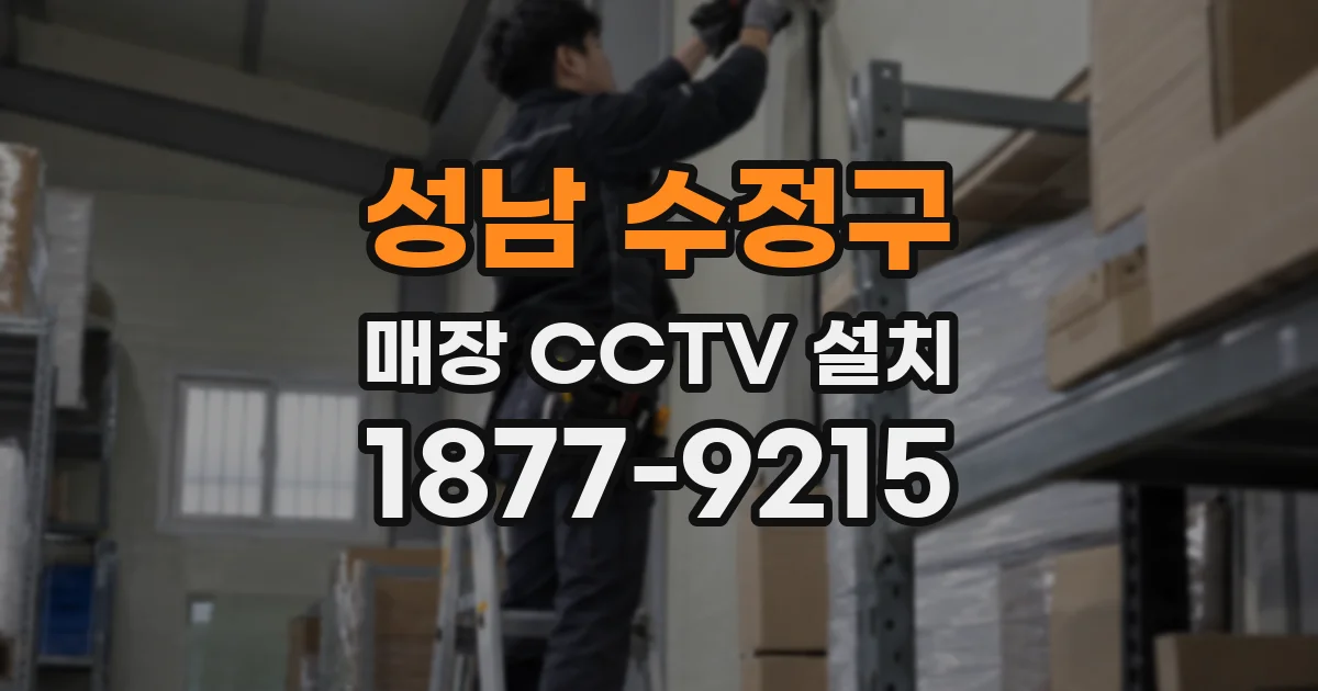 성남 수정구 매장 CCTV 설치