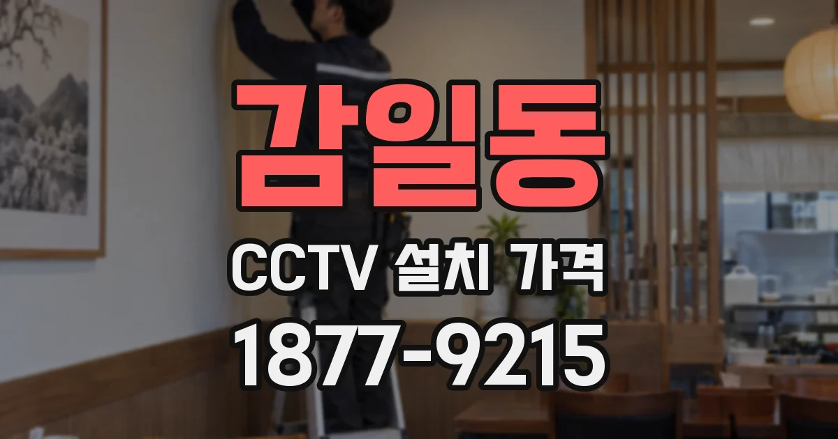 감일동 CCTV 설치 가격