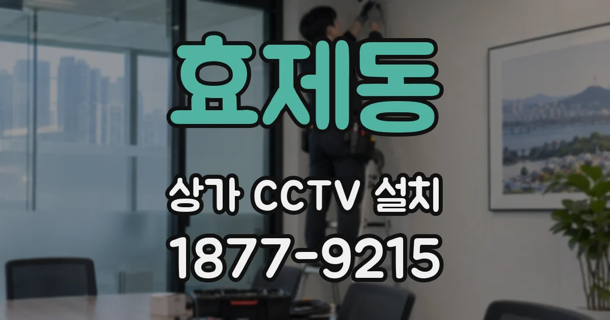효제동 상가 CCTV 설치