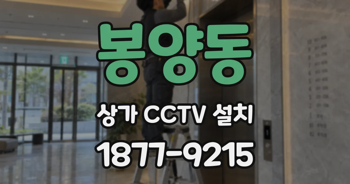 봉양동 상가 CCTV 설치