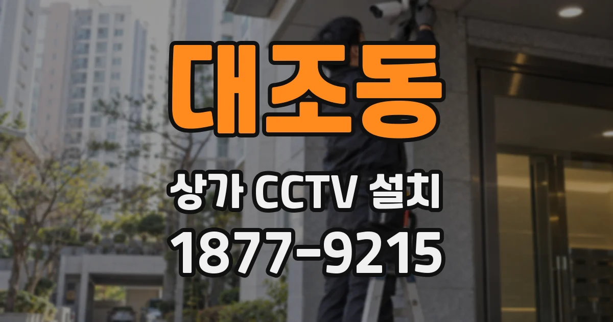 대조동 상가 CCTV 설치
