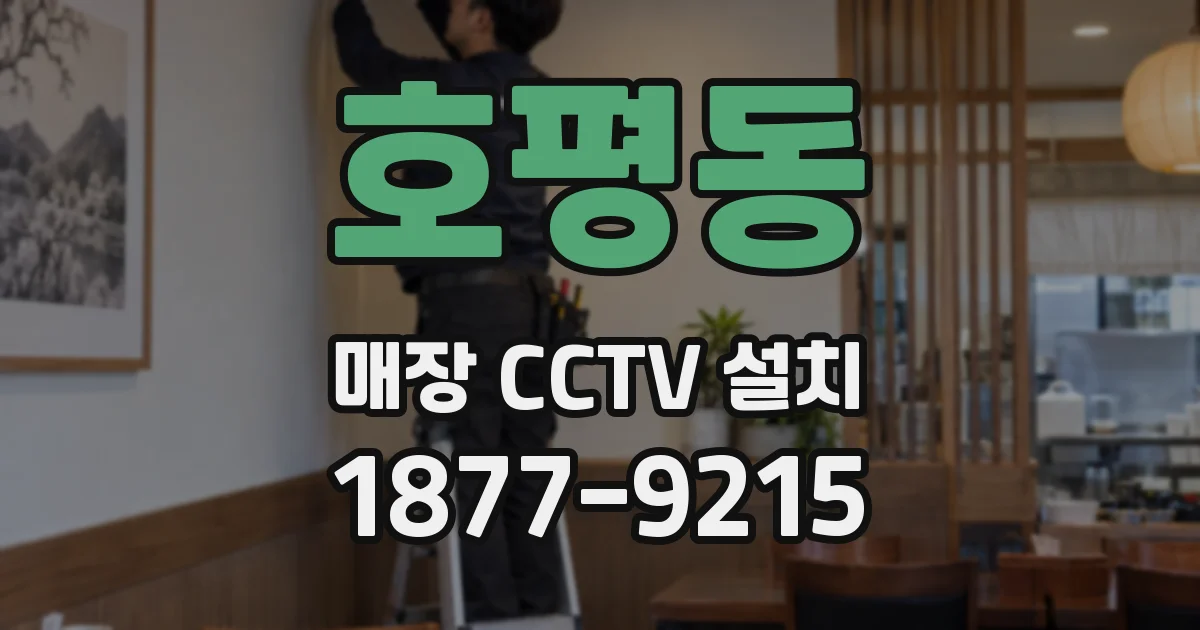 호평동 매장 CCTV 설치