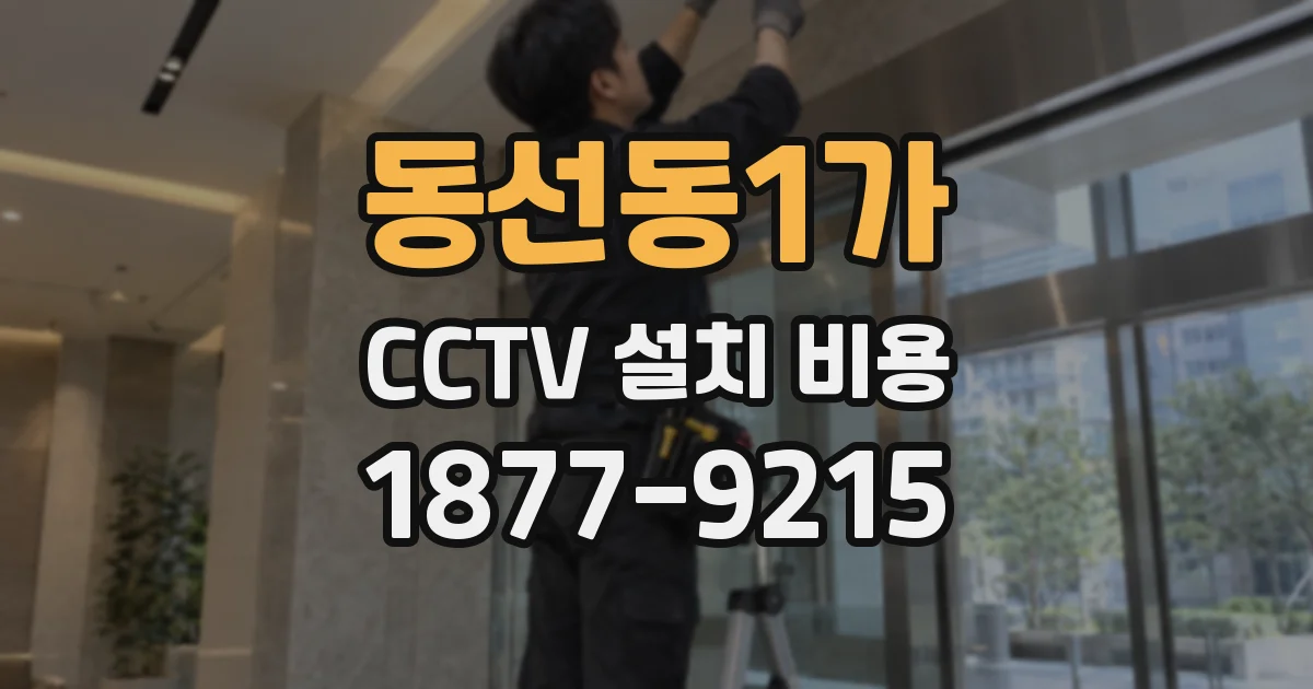 동선동1가 CCTV 설치 비용