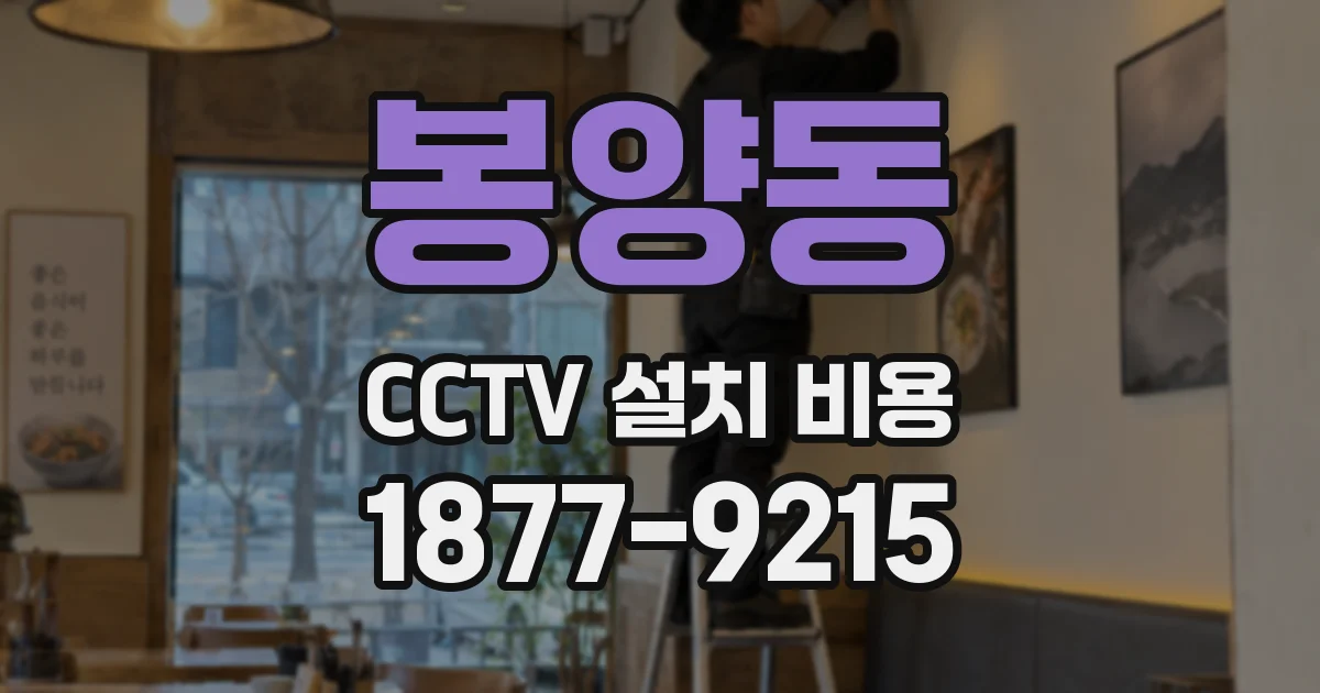 봉양동 CCTV 설치 비용