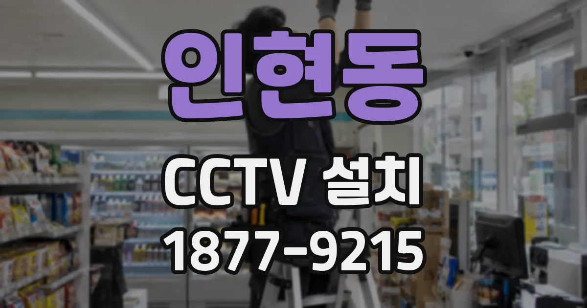 인현동 CCTV 설치