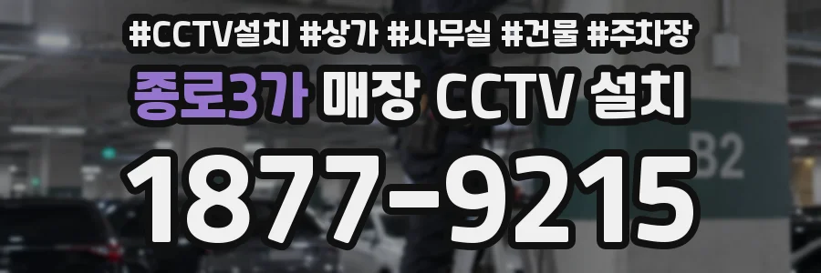 종로3가 매장 CCTV 설치