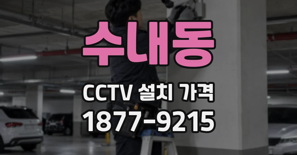 수내동 CCTV 설치 가격