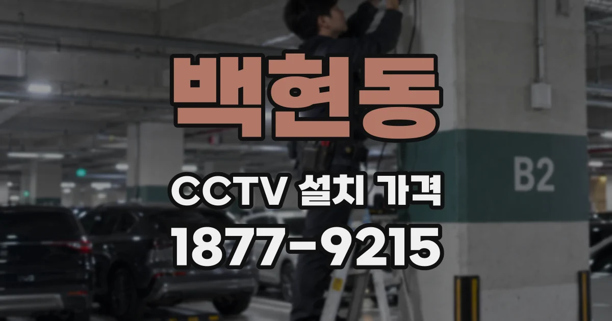백현동 CCTV 설치 가격