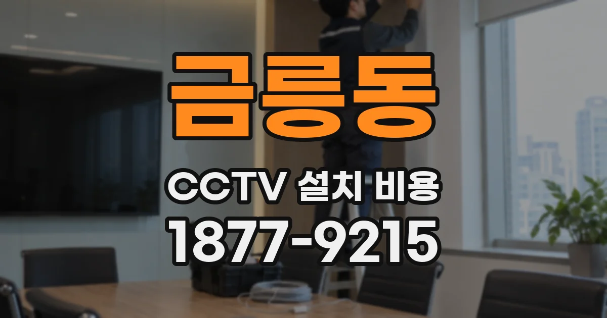금릉동 CCTV 설치 비용