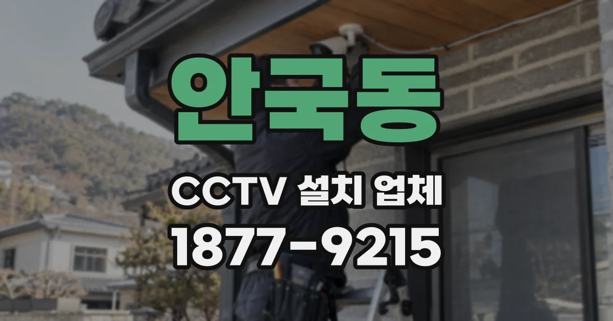 안국동 CCTV 설치 업체