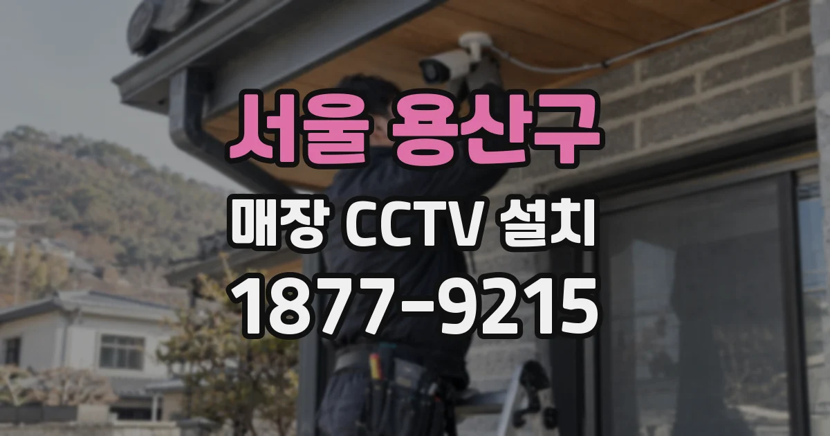 서울 용산구 매장 CCTV 설치