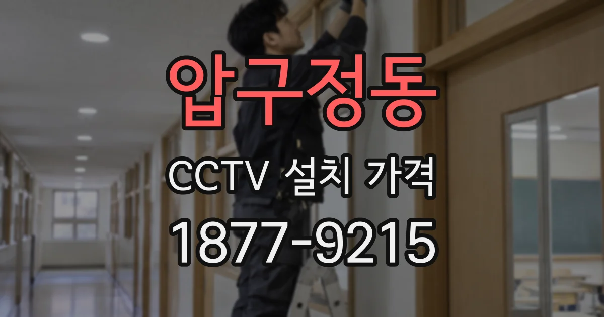 압구정동 CCTV 설치 가격