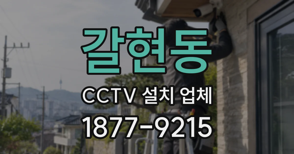 갈현동 CCTV 설치 업체