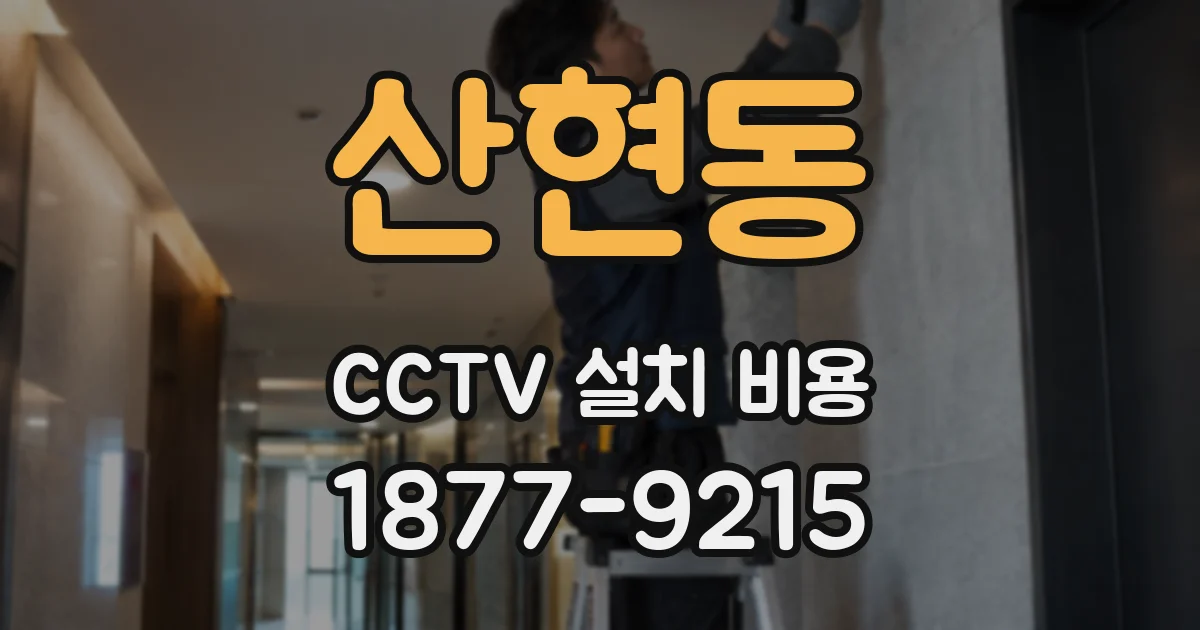 산현동 CCTV 설치 비용