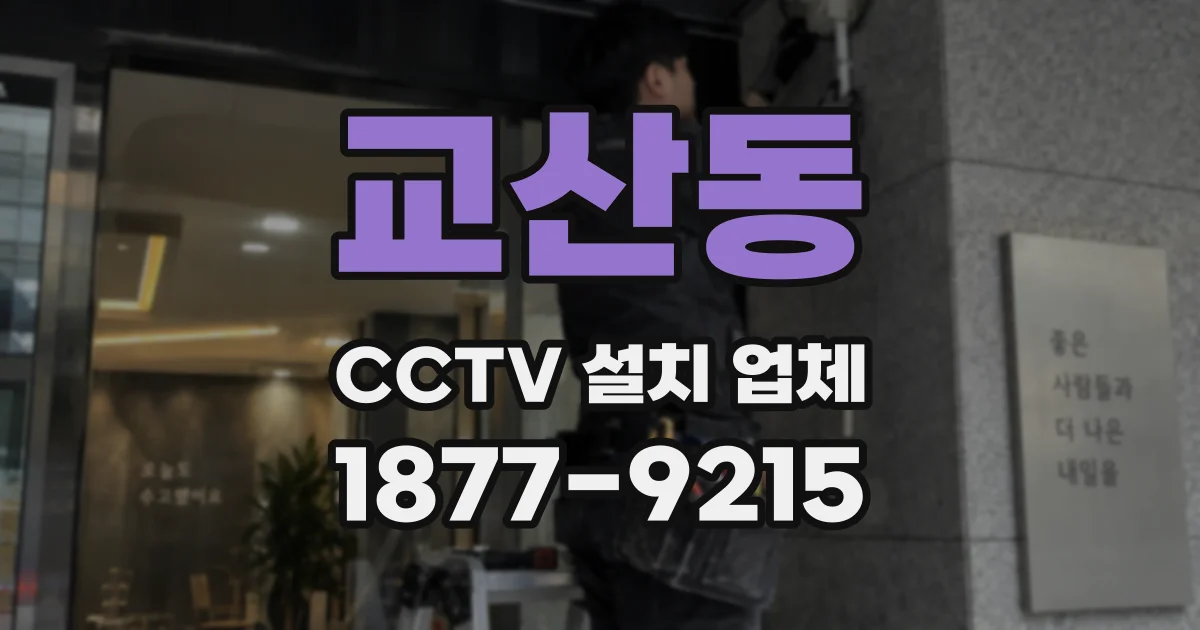 교산동 CCTV 설치 업체