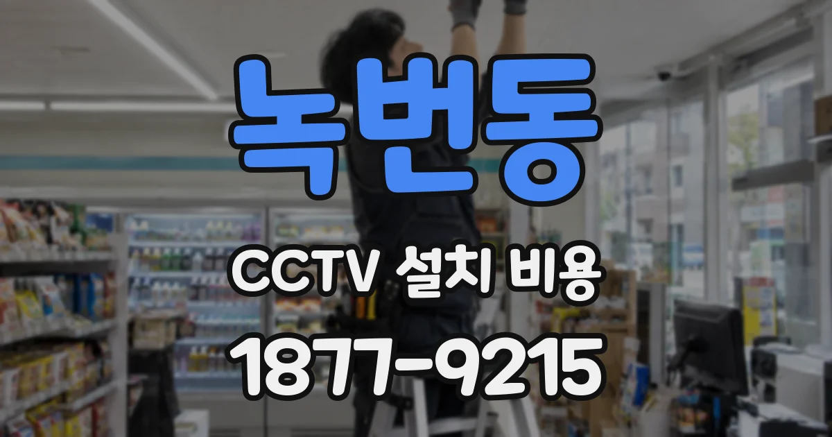 녹번동 CCTV 설치 비용