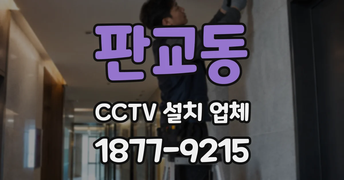판교동 CCTV 설치 업체