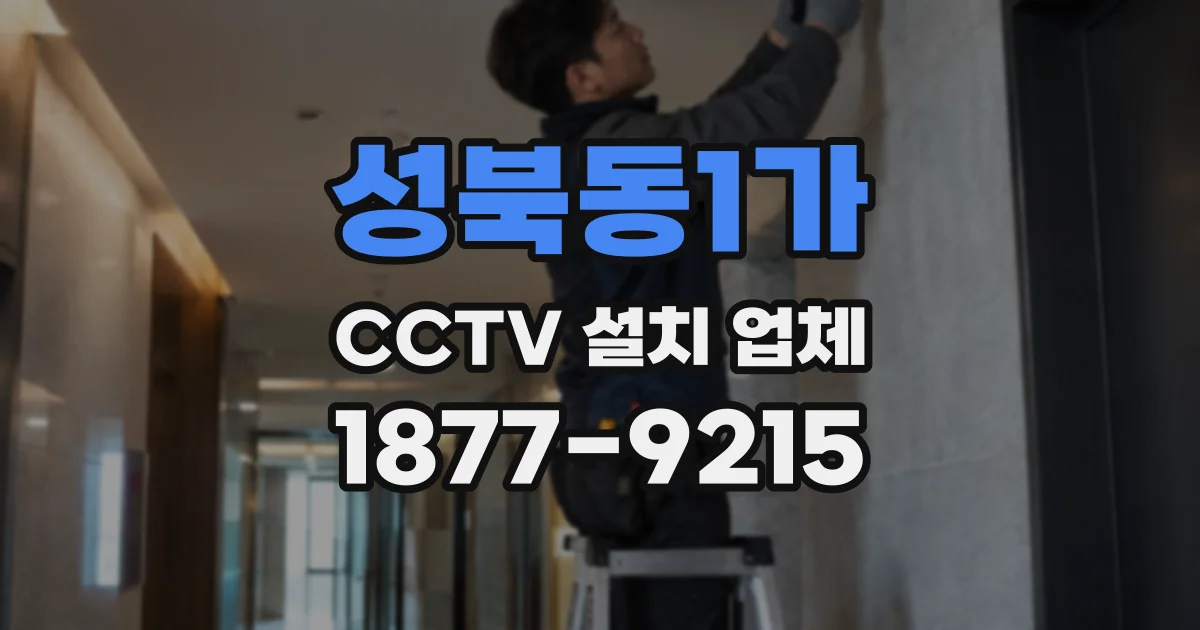 성북동1가 CCTV 설치 업체