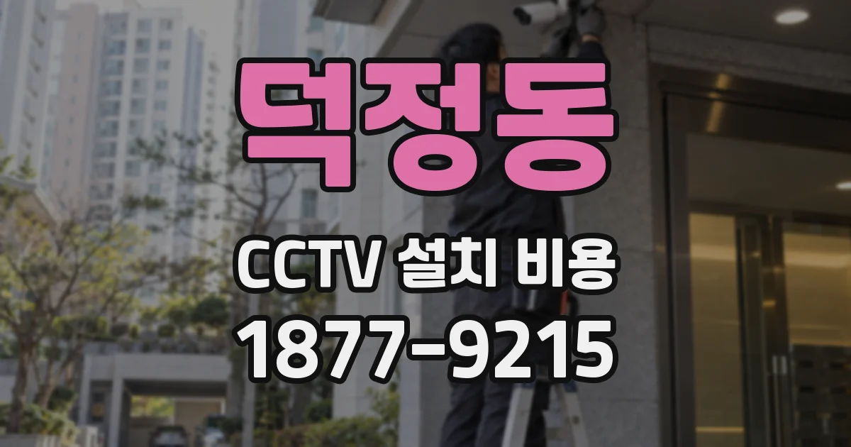 덕정동 CCTV 설치 비용
