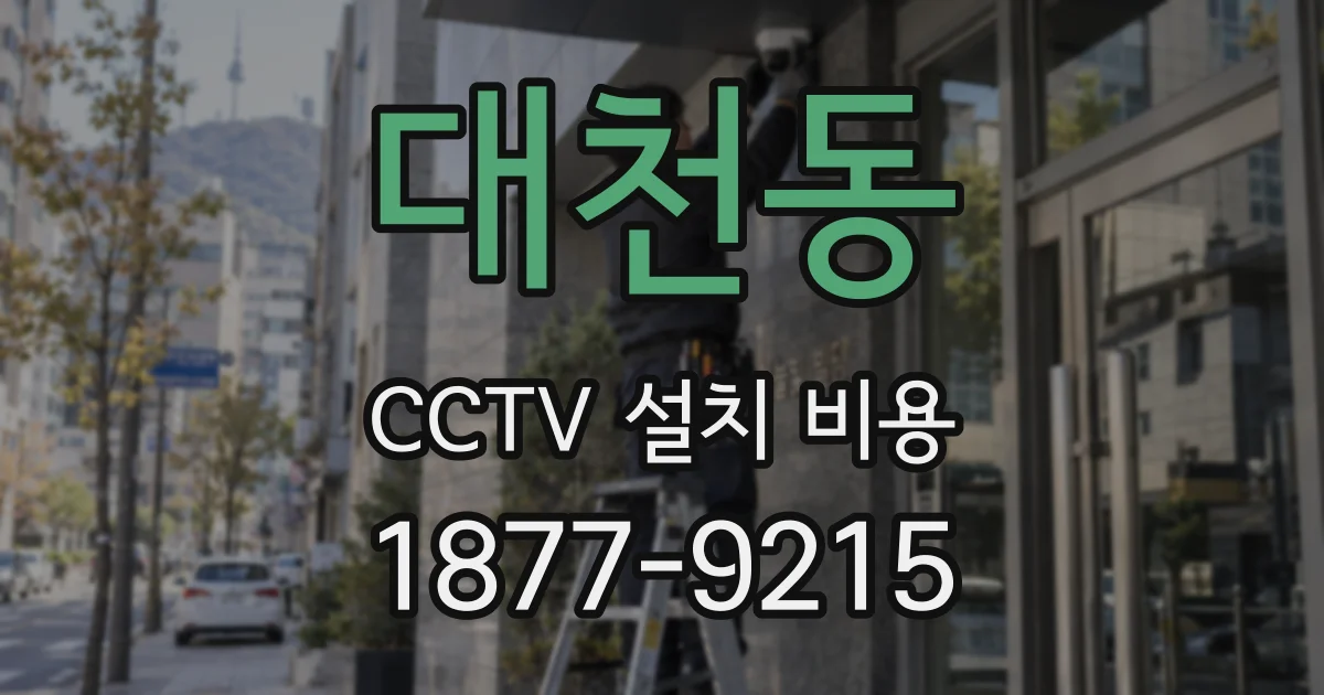 대천동 CCTV 설치 비용
