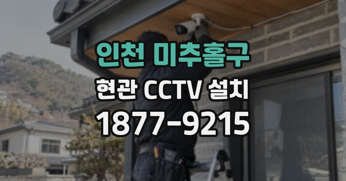 인천 미추홀구 현관 CCTV 설치