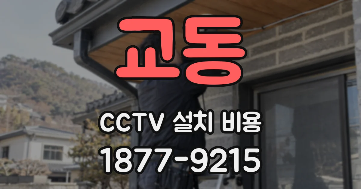 교동 CCTV 설치 비용